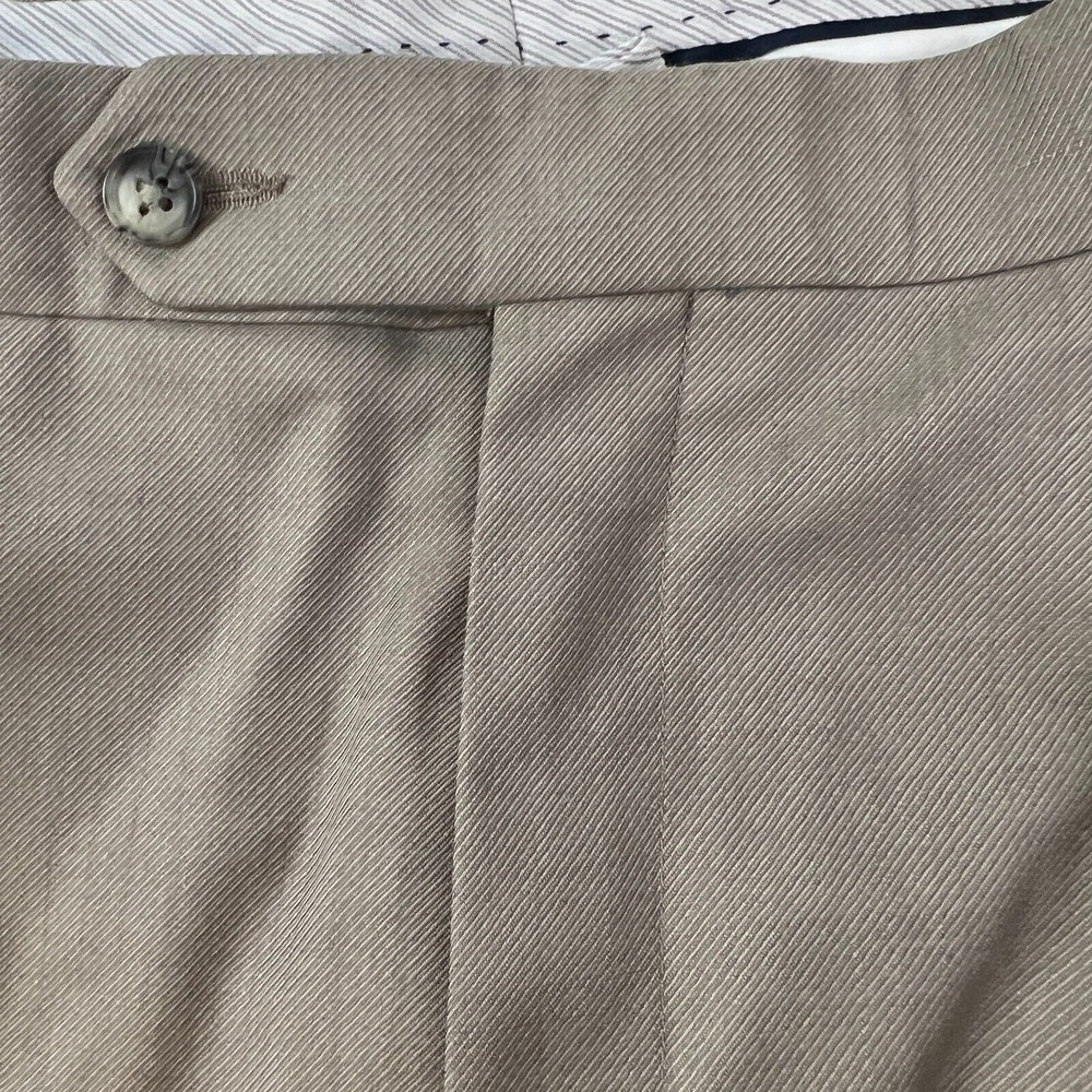 NEW Ballin Classic Comfort "Eze" Dress Pant‎ Beige Polyester Straight Pleated 36